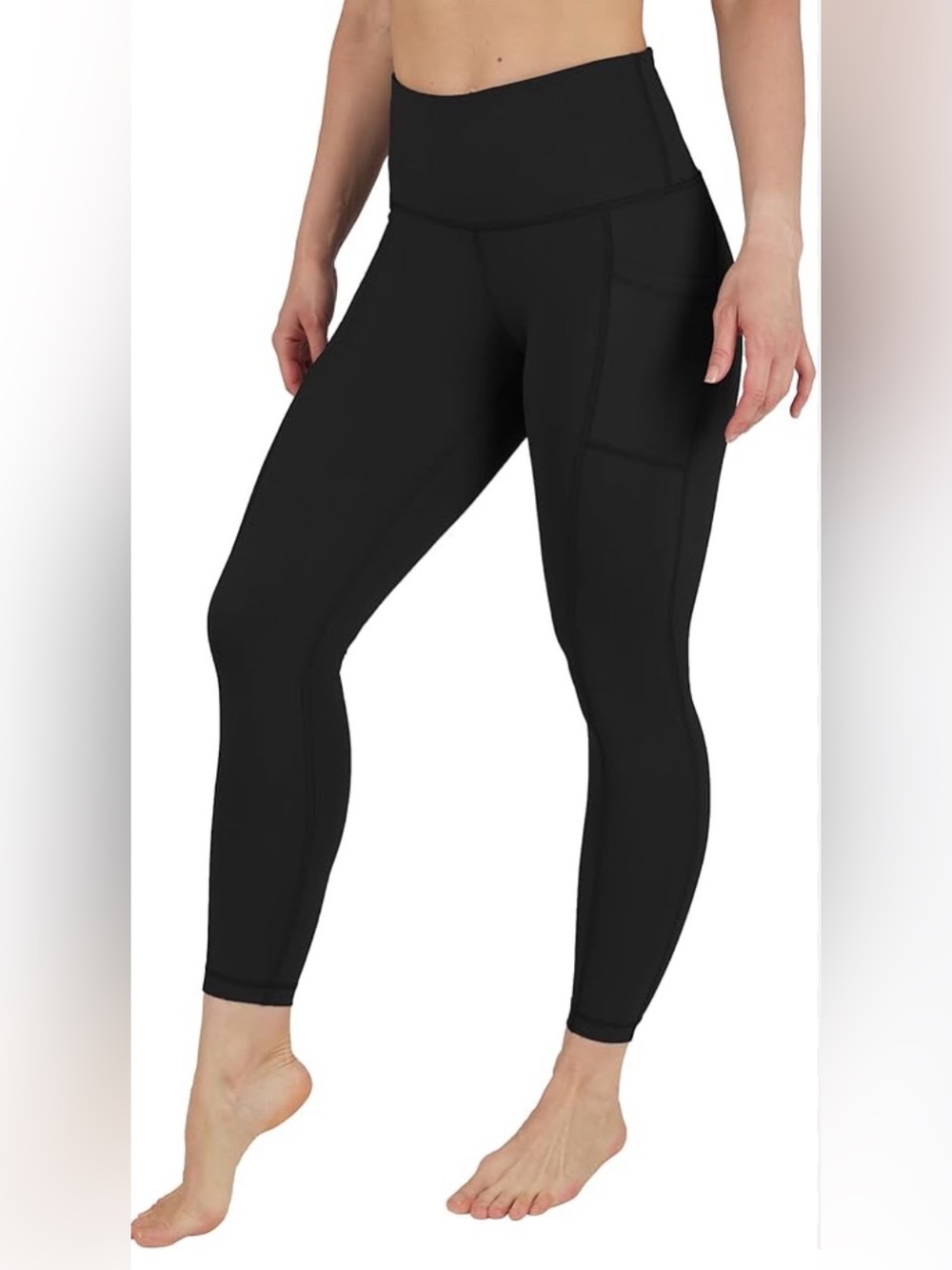 90Degree By Reflex Woman’s Sm High-Waist Black Pocket Leggings Full Length
